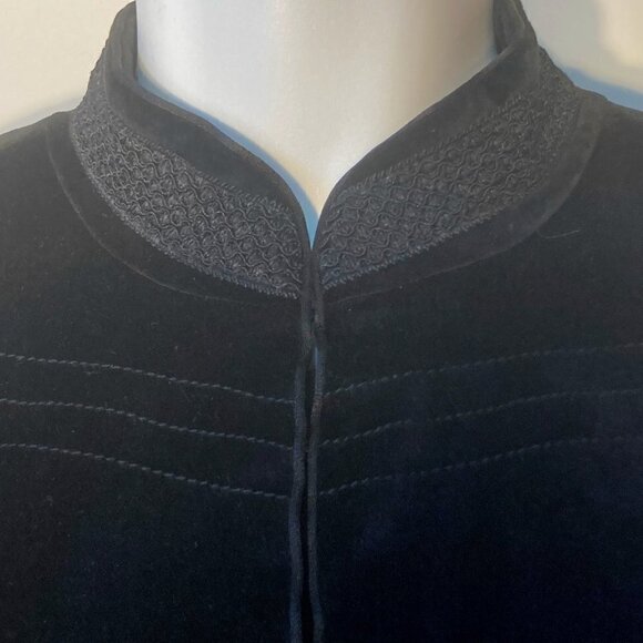 Mossimo SZ L Black cotton velvet boxy tailored blazer Vintage formal retro - Picture 5 of 12